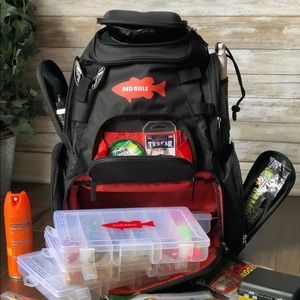 red gills fishing backpack